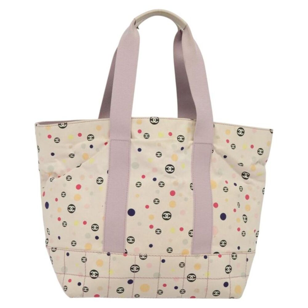 Chanel Cc Beige Canvas Tote Bag (Pre-Owned) w/ Channel charm added